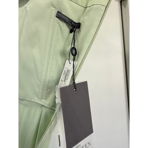 Alexander McQueen Maxi Dress Mermaid Style Sage Color Size 38 NWT Retail $4175 - Picture 10 of 11